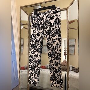 Ann Taylor Black and White Floral Pants
